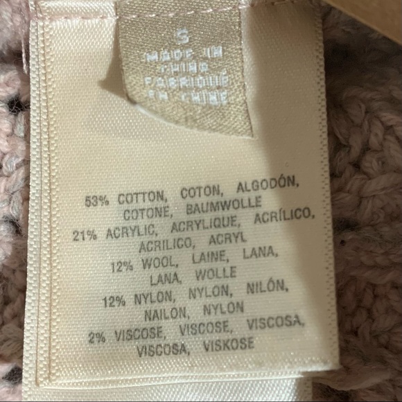 Anthropologie Knitted & Knotted Women's Small Open Front Crochet Cardigan Pink - Picture 5 of 6